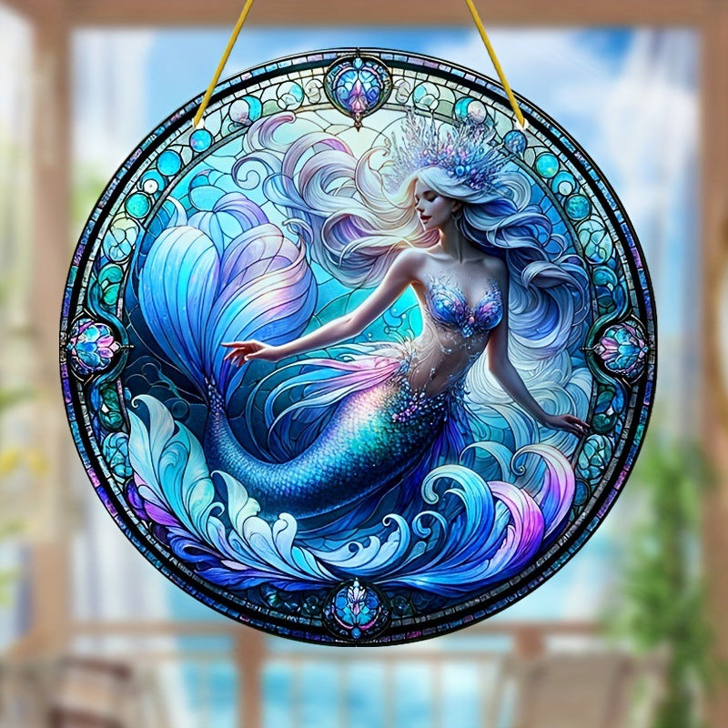 Oceanic Blue Mermaid Acrylic Hanging Ornament