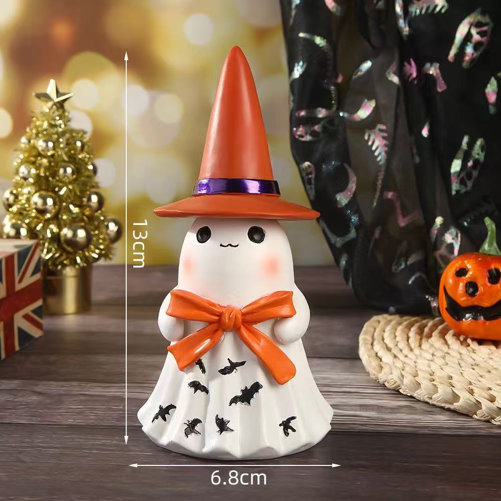 Halloween Glowing Ghost Figurine – Outdoor Standing Resin Porch & Garden Decor
