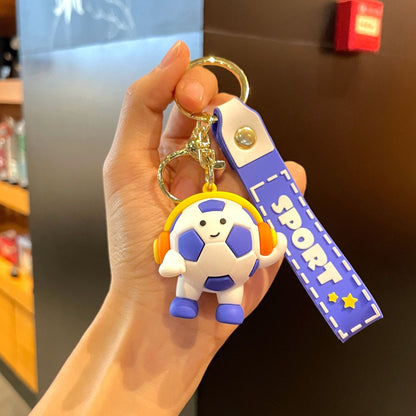 Original Headset Football Doll Keychain Cartoon Cute Football World Cup