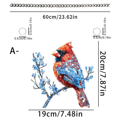 Colorful Bird Acrylic Hanging Ornament with Chain