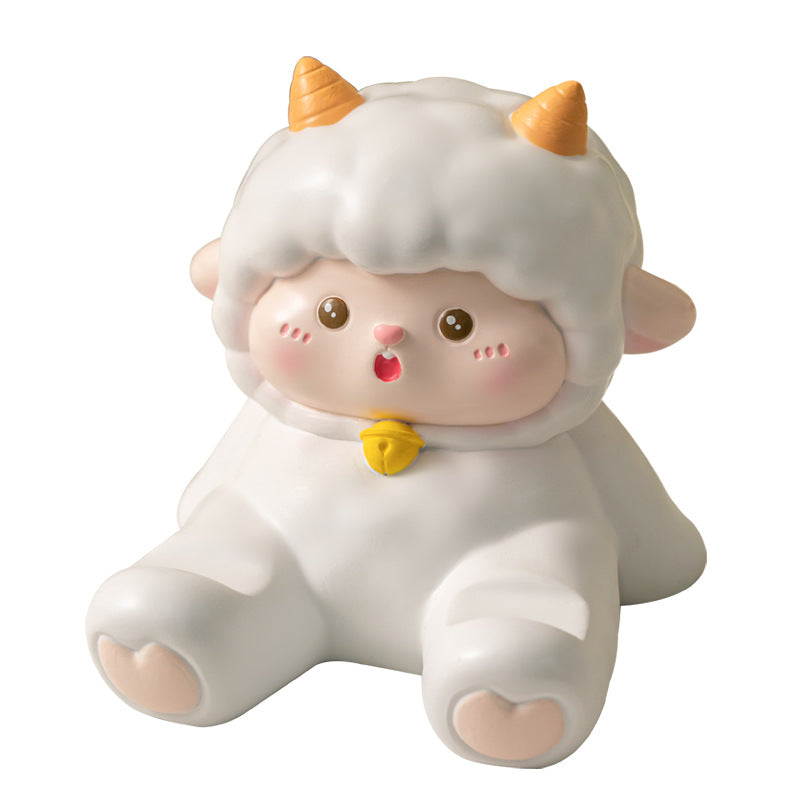 Baa Sheep Phone & Tablet Stand | Cute Resin Desktop Organizer Ornament