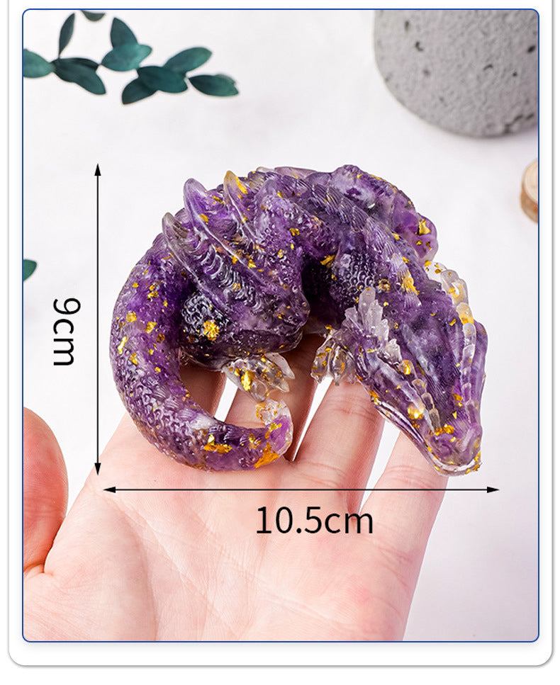 Natural Crystal Gravel Glue Flying Dragon Ornaments