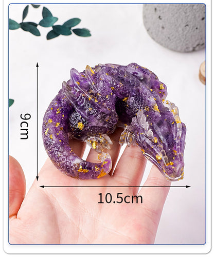 Natural Crystal Gravel Glue Flying Dragon Ornaments