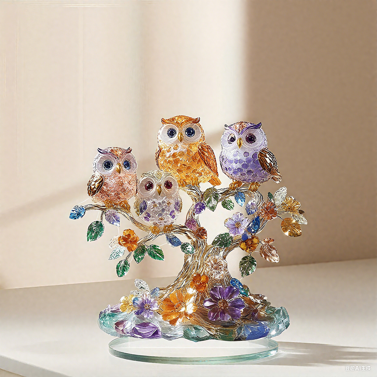 Owl 2D Acrylic Home Decor Ornament - Animal Art Craft & Gift