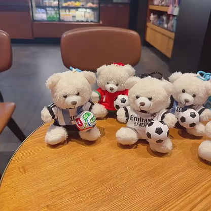 2026 World Cup Teddy Bear Keychain – Cute Football Bag Charm Fan Gift