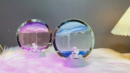 Creative Knight Halo Flowing Sand Lamp - Bicycle Astronaut Figurine