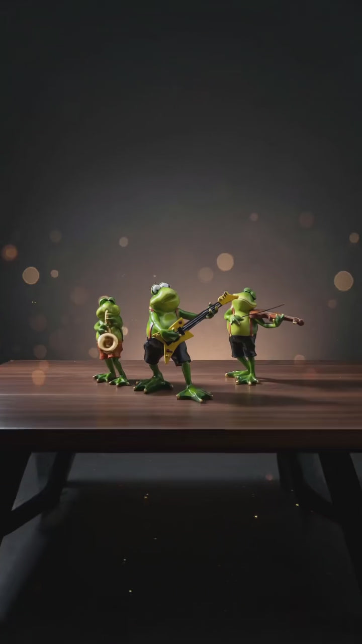Leather Pants Rock Frog Figurine, Moody & Cool, Hipster Desktop Stress Reliever