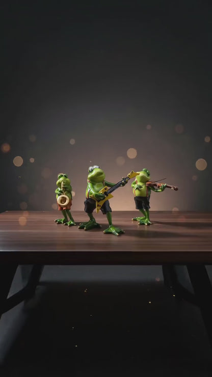 Leather Pants Rock Frog Figurine, Moody & Cool, Hipster Desktop Stress Reliever
