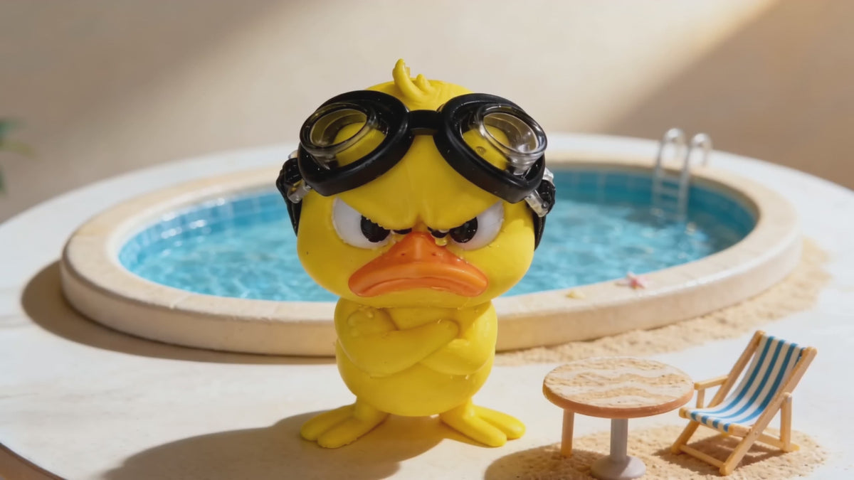 Goggle Duck Resin Figurine – Funny Yellow Desk Decor